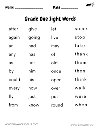 Get printable worksheets to teach 6th grade vocabulary now! Sight Words For First Grade Dolch