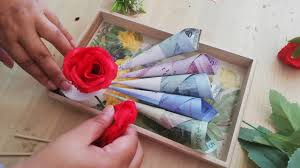 Gubahan duit mas kawin dalam frame. Diy Hantaran Kahwin Duit Mas Kahwin Simple Youtube