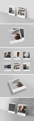 Realistic Polaroid Mockup Set Mockup Realistic Design