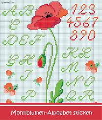 Alle motive kã nnen als kostenlose vorlagen heruntergeladen werden. Mohnblumen Alphabet Sticken Entdecke Zahlreiche Kostenlose Charts Zum Sticken Alphabet Sticken Kreuzstichblumen Sticken