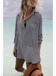 Bikini Long Sleeves Vacation Dress Cover Ups Fashion Clothes Beachwear