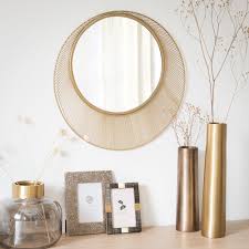 Miroir Rond En Metal Irise D50 En 2020 Miroir Rond Miroir En Bambou Miroir Maison Du Monde