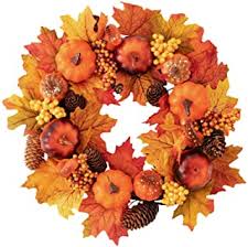 Amazon Ca Autumn Decor In 2020 Door Wreaths Fall Garland Decor Fall Wreaths