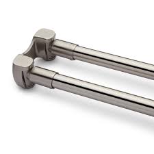 Double Straight Shower Curtain Rod Brushed Nickel Double Shower Curtain Rod Shower Curtain Rods Double Shower Curtain