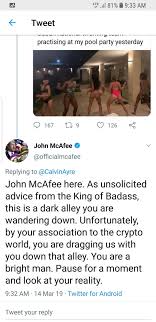 For help reach out to. John Mcafee Auf Twitter