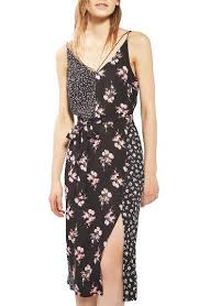 Topshop Patchwork Floral Midi Slipdress Nordstrom Top Shop Dress Womens Dresses Ladies Tops Fashion