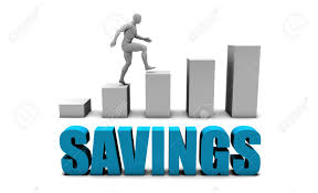 Savings 3d Concept In Blue With Bar Chart Graph