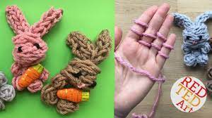 You could make a string so long that you could create a labyrinth in your own cute toddler booties sewing pattern. Finger Knitting Bunny Diy No Sew Knitted Bunny How To Youtube