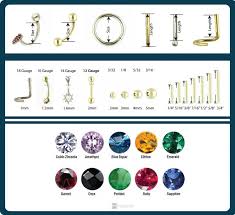 Body Jewelry Size Chart Visual Ly