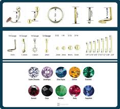 body jewelry size chart visual ly