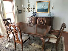 Hardy round dining table complete. American Drew Dining Room Furniture Set One Table One Side Table 5 Chairs Ebay