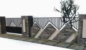 Pintu Pagar Rumah Terkini 2019 2020 Compound Wall Design House Fence Design Fence Design