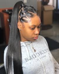 170+ cute ponytail hairstyles for black hair you need to try today.ponytail hairstyles are comfortable, cute braided ponytail designs for black hair are unusual in that they keep the hair new and charming and can these decisions include black hair weave types, knotted hairstyles, pure . Follow Tropic M For More Weavehairstyleslong Sleek Ponytail Hairstyles Weave Ponytail Hairstyles Hair Styles