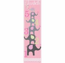Personalized Girl Elephant Love Canvas Growth Chart Featured