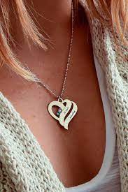 Two Hearts Forever One Necklace 18k Gold Plated Engraved Heart Necklace Amazing Jewelry Beautiful Jewelry