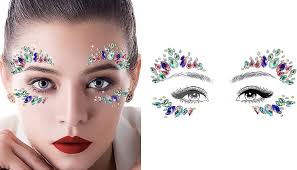 Face Jewels for Rhinestones Gems Stickers Crystal Self-Adhesive Bejeweled  Crafting (1 Pack)
