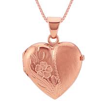 Rose gold plated stainless steel initial heart bar necklace alphabet pendant necklace for women mother, 16+2. Engraved Heart Locket In 14k Rose Gold 18 In Shane Co