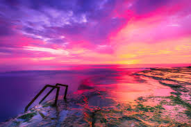 Beautiful pink sunset over the sea in Spain :: Free photos