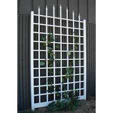 Dura Trel 96 In X 57 In White Vinyl Pvc Winchester Trellis 11174 The Home Depot Wall Trellis Garden Trellis Vinyl Lattice Panels