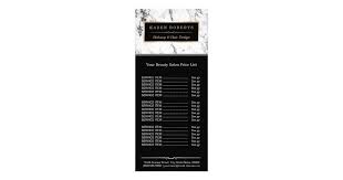 Modern White Marble Beauty Salon Price List Rack Card Zazzle Co Nz