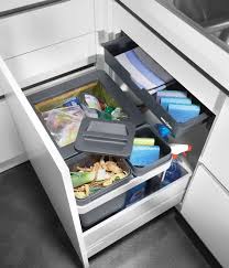 Rollkorb Mit Abfallsystem Und Ausziehbarer Deckelablage Mulltrennung Kuche Kuchendesign Minimalistische Kuche