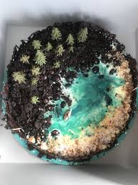 Lake Tahoe Cake W Partial Mirror Glaze Designed By Lara Cattlin Inside White Chocolate Mousse With Raspberry An Lake Cake Applesauce Cake How To Grill Steak