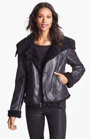 Kenneth Cole New York Asymmetrical Faux Shearling Coat Online Only Nordstrom Leather Jacket Faux Shearling Coat Jackets