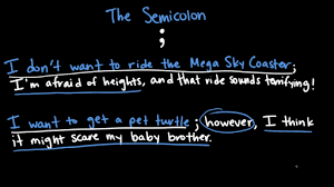 Using a semicolon before however. Introduction To The Semicolon Video Khan Academy