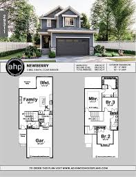 2 Story Traditional House Plan Newberry Sims House Plans Narrow House Plans Narrow Lot House Plans