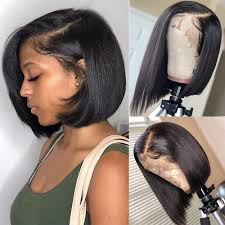 Although many women are afraid to wear their hair shorter, there's a bob hairstyle that's flattering for every face shape and hair texture. Amazon Com Abijale Hair Short Bob Wigs Straight Lace Front Wigs Human Hair For Black Women Brazilian Virgin Hair Pre Plucked With Baby Hair Natural Hairline 12 Inch Side Part Beauty