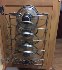 Mount A Pot Lid Rack To Your Cabinet Doors Pot Lid Storage Storage And Organization Pot Storage