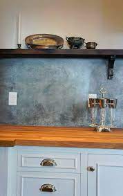 Amazon's choice for backsplash panels. Instead Of Tile Have A Backsplash Of Galvanized Fit Your Space Wipe On The Solution And Metal Backsplash Kitchen Metallic Backsplash Sheet Metal Backsplash