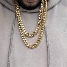 Only 493 left in stock. Tripod Jewelry Heavy Thick Mens Hip Hop Miami Cuban Link Chain Bracelet 14k Gold White Gold Plated Stainless Steel Cuban Link Choker Necklace 8mm 10mm 12mm 14mm 16mm Men Jewelry Goha Praxis De
