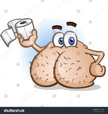 Hairy Butt Cartoon Character Holding Toilet Stock Vector (Royalty Free)  754884589 | Shutterstock