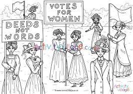 Download and print free 8th march women suffrage coloring pages. Suffragettes Colouring Page