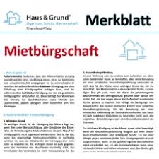Um welche art von immobilie handelt es sich hier? Merkblatt Mietburgschaft