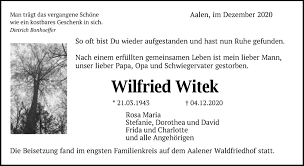 Welcome to sladek & witek, llp cpas. Traueranzeigen Von Wilfried Witek Ostalbtrauer