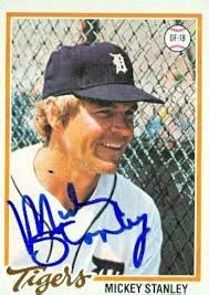 Amazon.com: Mickey Stanley autographed Baseball Card (Detroit Tigers) 1978  Topps #232