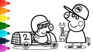 Our images are free to print and color and share. Peppa Pig Coloring Pages 1080p George S Racing Car Youtube