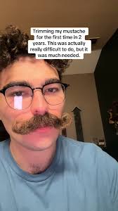 Wow. I trimmed my mustache for the first time in 2 years… #mustache #mullet  #viralvideo