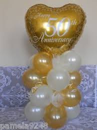 New Golden 50th Anniversary Balloon Table Display 50th Anniversary Decorations 50th Wedding Anniversary Decorations 50th Wedding Anniversary Party