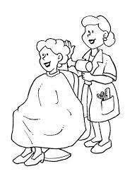 Download or print this amazing coloring page: Female Barber In Professions Coloring Pages Batch Coloring Coloring Home