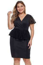 Black Plus Size Lace Peplum Dress Lace Peplum Dress Peplum Dress Lace Peplum