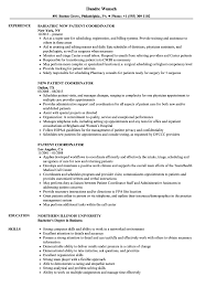 patient coordinator resume samples