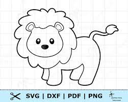 Cute Baby Lion Svg Cut Files Silhouette Files Baby Lion Etsy