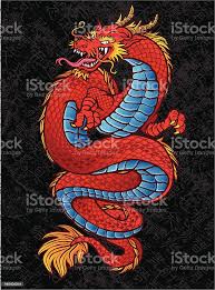 Asiatica Tatuagem Dragao Vermelho Arte Vetorial De Stock E Mais Imagens De Dragao Istock
