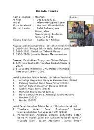 Kata tersebut diucapkan maupun ditulis. Contoh Biodata Penulis