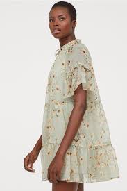 Short Chiffon Dress Light Green Floral Ladies H M Us 3 Chiffon Dress Short Chiffon Dress Short Dresses