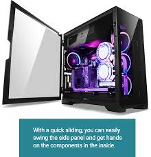 In addition, the side panel's window is fitted. P120 Crystal Is The Best New Pc Mid Tower Case With E Atx Aluminum Vga Holder Included Tempered Glass Front Side Panels Antec
