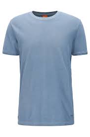 Hugo Boss Garment Dyed T Shirt In Cotton Pique Light Blue T Shirts From Boss For Men In The Official Hugo Boss Online Dye T Shirt Casual T Shirts Garment Dye